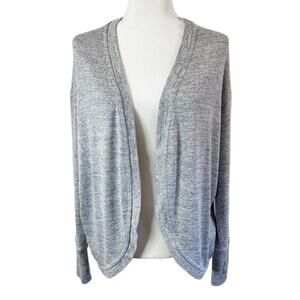 Athleta Women Pose Wrap Cut Out Cardigan Sweater XXS Gray Long Sleeve Open Front